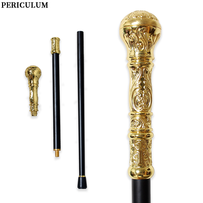 Detachable Cosplay Prop - Shiny Gold Alloy Victorian Walking Cane