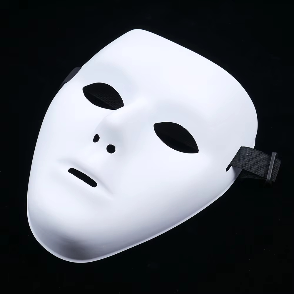 Cosplay Prop Paint - Halloween Pvc White Face Mask Hip-Hop