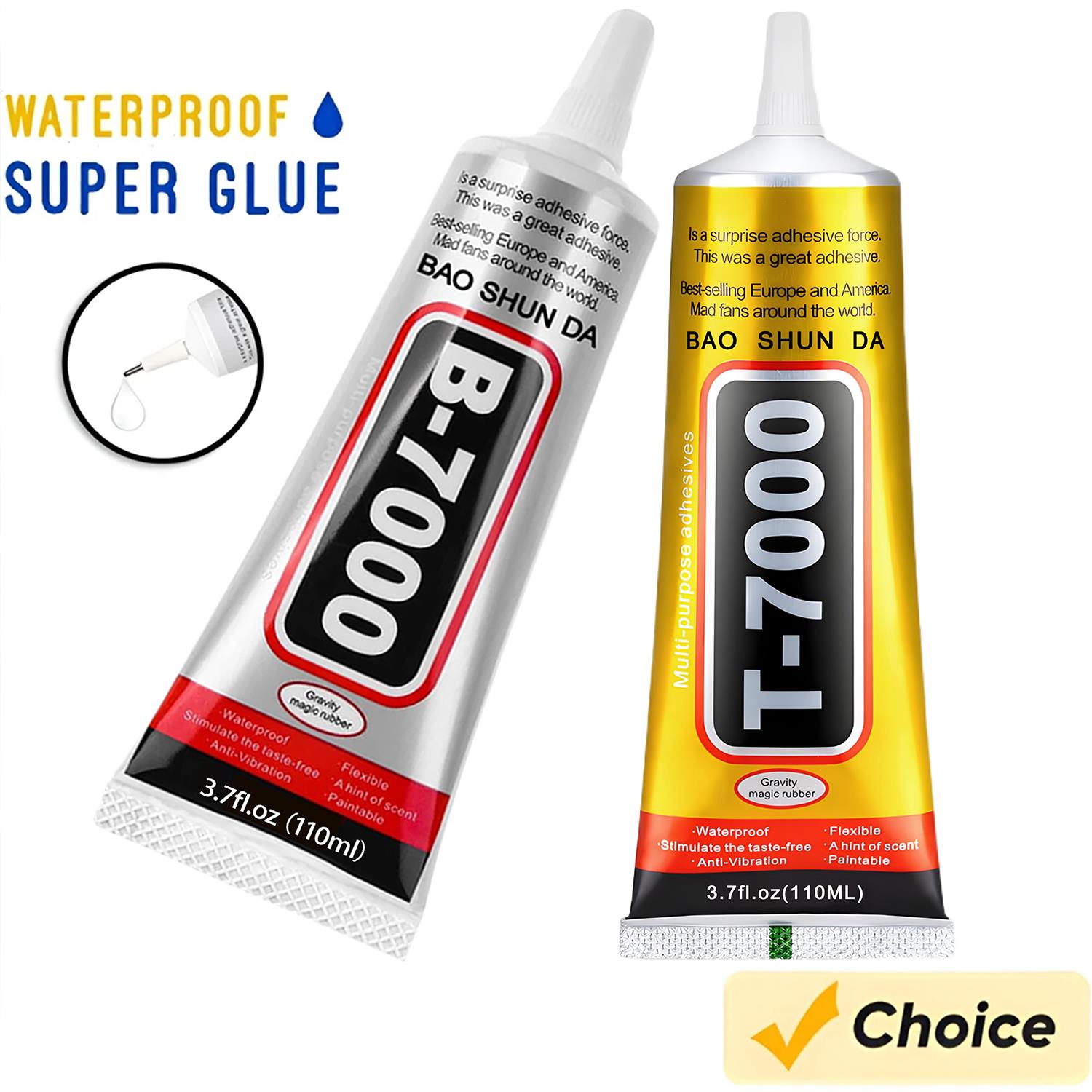 Contact Cement Glue - B-7000 Clear Contact Adhesive 15ml/50ml/110ml for