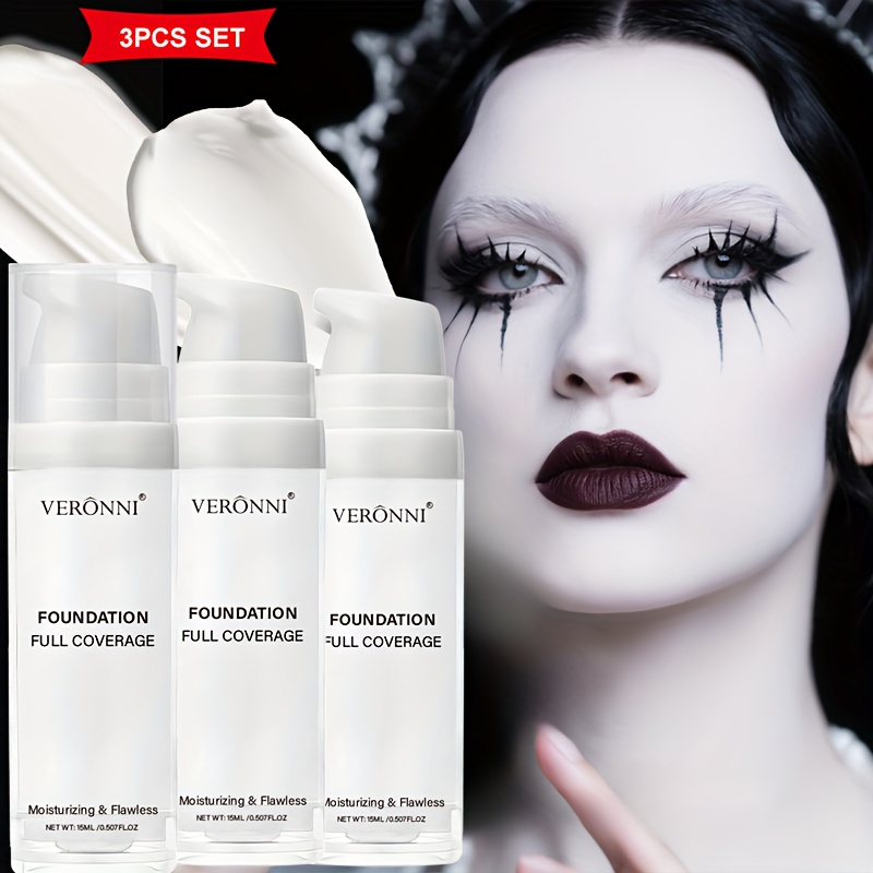 Cosplay Prop Primer - Matte White Liquid Foundation Makeup,Buildable Coverage