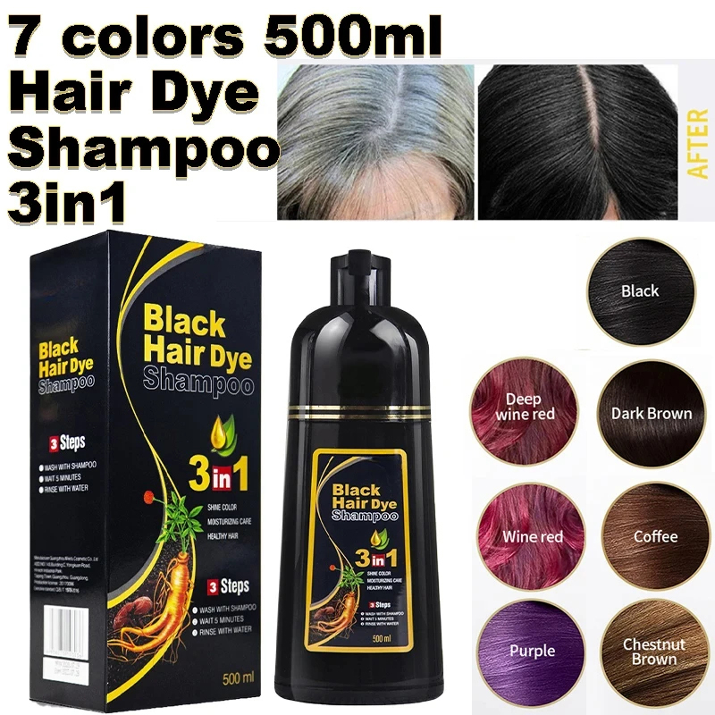 Black Hair Dye Shampoo 3 In 1  - огляд і ціна Hair Spray Color