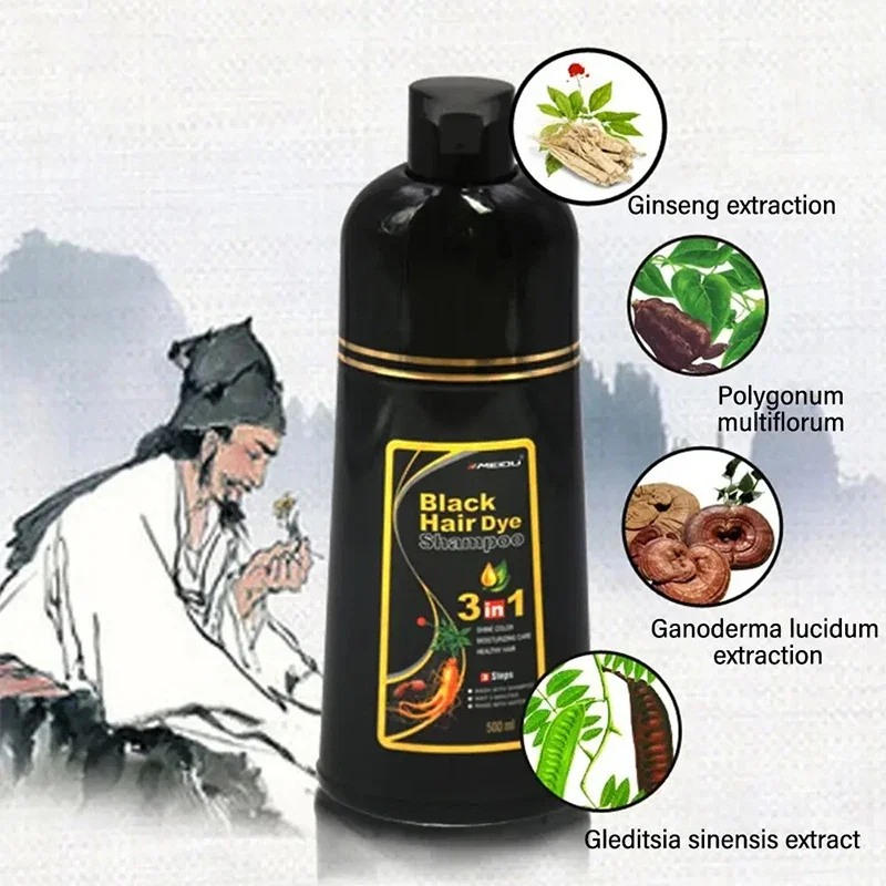 Black Hair Dye Shampoo 3 In 1  - огляд і ціна Hair Spray Color
