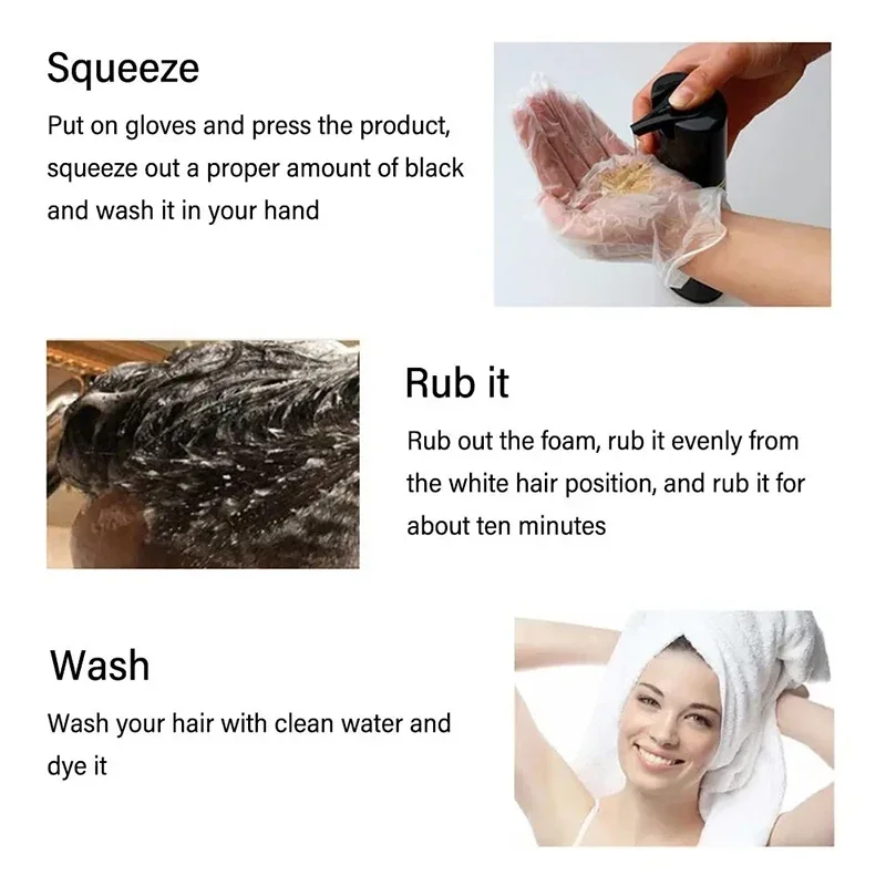 Black Hair Dye Shampoo 3 In 1  - огляд і ціна Hair Spray Color