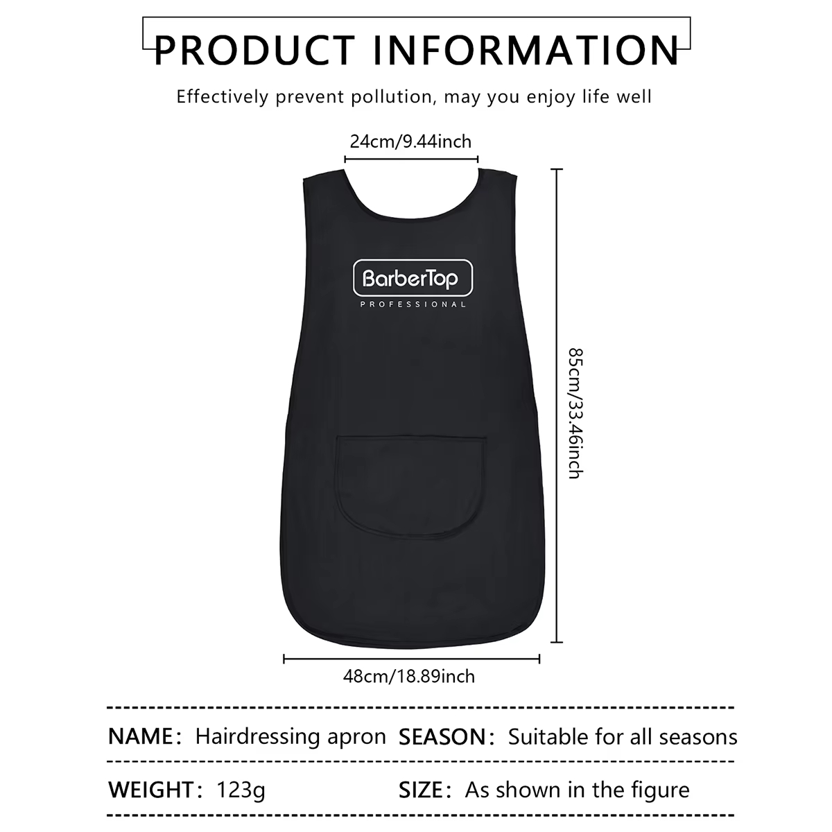 Barbertop Black Stylist Apron  - огляд і ціна Hair Spray Color
